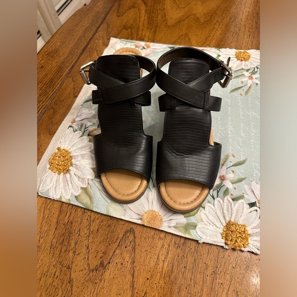 Dr. Scholl's Shoes - Dr. Scholls Celine Wedge sandals, woman’s shoes, size 9 medium in black pebble